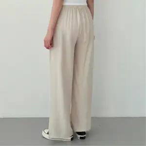 남녀공용 여름 린넨 와이드 핀턱 밴딩팬츠