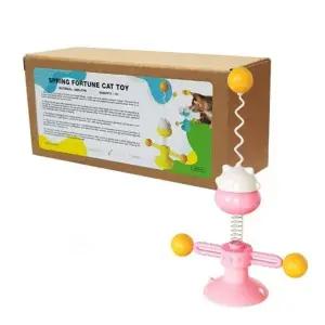 흡착식 고양이 장난감 핑크 스프링 회전놀이 애완동물 놀이기구 (WFJ4R2U)