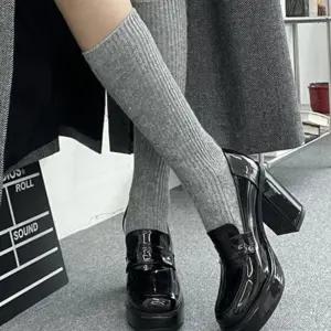 K19 에나멜 각코 가보시 통굽 페니 청키굽 로퍼힐 로