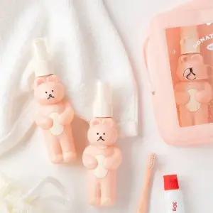 트래블 공병세트 베어 도나츠 피치 여행용 보틀 (WFJ4PKA)