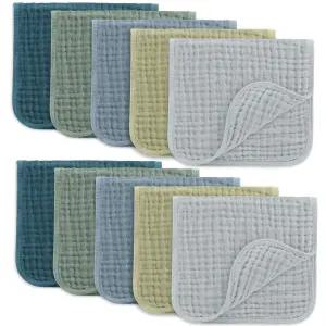 컴피 컵스 머슬린 버프 천 20인치 x 10인치 10팩 - 대형 6겹 초흡수성 100 면 소년 및 소녀용 부드럽고