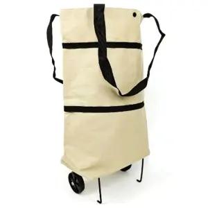 바퀴달린 시장바구니 접이식 장바구니 베이지 (WFJPVJS)