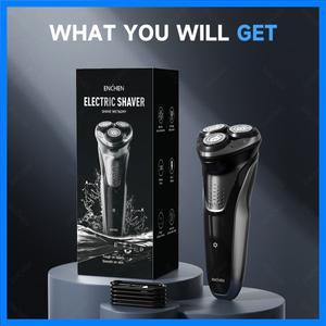 ENCHEN 블랙스톤 플러스 전기 회전 면도기 전신 세척 가능 IPX7 방수 건식 습식 이중 사용 충전식 면도기