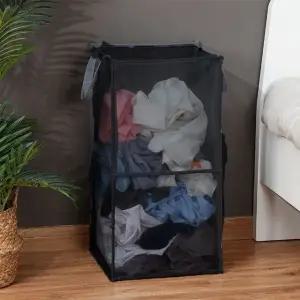 접이식 세탁 바구니 매쉬 보관함 다용도 빨래통 세탁용품 (WFJ5TTQ)