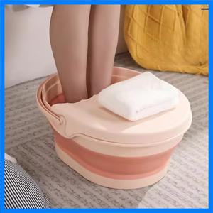 휴대용 접이식 족욕 욕조 15L/4갤런 접이식 페디큐어 스파 마사지 욕조 (뚜껑 손잡이 포함)