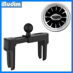 IBudim 범용 자동차 에어 벤트 클립 마운트 17mm 볼 헤드 자동차 라운드 공기 배출구 핸드폰 홀더 메르세데