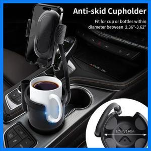 자동차 물컵 홀더 다기능 3 in 1 폰 거치대 조절 가능 회전식 컵 브래킷 카드 정리함