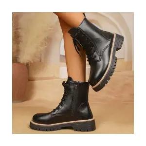 여성패션 워커힐 워커 가을 겨울 통굽 기모 빅사이즈 컴포트 앵클부츠 DL4