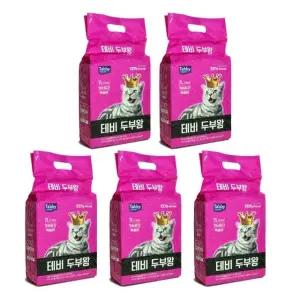 복숭아 고양이 x 1박 모래 7L 5개입 가는입자 두부왕 (WFJR2EV)