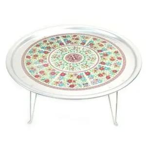 레트로 원형 밥상 40cm 양은 다과상 접이식 찻상 클래식 (WFJR2PF)