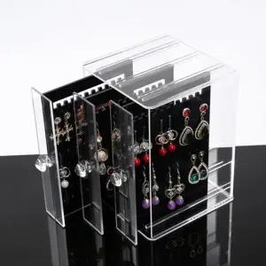 [하프클럽/]쥬얼리 귀걸이 아크릴 블랙형 트레이 악세사리함 정리함