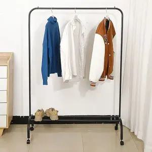 [하프클럽/]이동식 철제 옷걸이 바퀴형 스탠드 행거 심플 수납행거