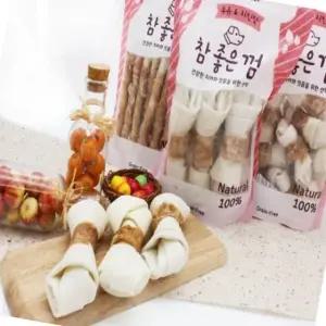 치킨맛 우유 껌 소가죽 스트레스 해소용 (WFK6LJF)