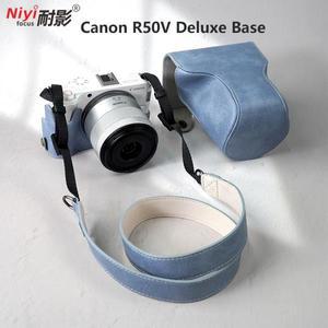 Canon R50V 디럭스 팜 프린트용 카메라 보호 케이스 가죽 숄더 스트랩 넥 바디 파우치