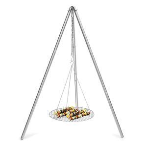 야외용 HaSteel 캠핑 삼각대, 조절 가능한 휴대용 조리 17 u201D 접이식 그릴 격자, 스테인리스 스틸 캠프파이어 스탠드 걸이, 네덜란드 오븐 헌팅 비치 바비큐 파이어 피트, 쉬운 조립이 가능합니다