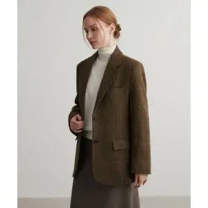 수아레 SUARE WOMEN 우먼베를린 울 블레이저 시리즈 멀티체크 브라운 SBDAWLJK021DBR 362555