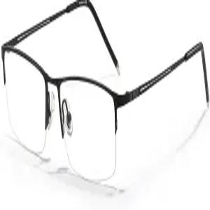 ANRRI 블루 라이트 글래스 남성 직사각형 반테두리 안경 컴퓨터 게이밍 경량 티타늄