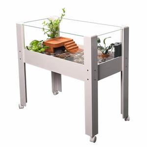 대형 반수생 배수 쉼터 거북이 측면배수 사육장 일체형 테라리움 바퀴 수족관 어항 100CM 테라스 풀세트 인테리어 수조