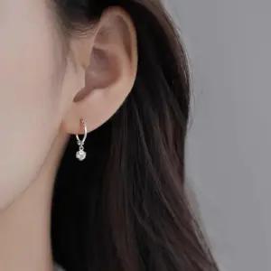 여자 데일리 미니멀 큐빅 포인트 링 귀걸이