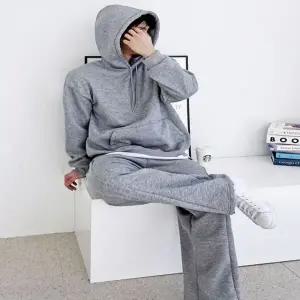 남성 여성 양털 후드 기모 팬츠 세트 ON-SET-QWFGGUQU