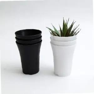 3개셋트 미니 긴원형 플라스틱화분 9x12cm