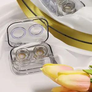 뚜껑 고정 투명 렌즈 케이스 렌즈통 렌즈케이스 렌즈보관 렌즈휴대