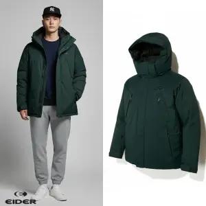 [백화점 정품] 아이더 패딩 다운 남자 코어 자켓 다크 그린 후드 탈부착 패커블 숏 점퍼
