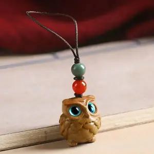 부엉이 인기 부적 재물 키홀더 키링 행운 베스 (WFJSPUD)