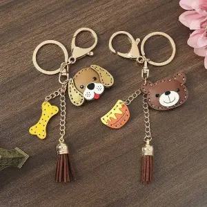 애니멀 곰 강아지와 2종세트 인기 키홀더 베스 (WFJSQ3W)