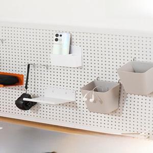 무타공 데스크탑 정리대 학생 기숙사 책상 칸막이 홀보드 스탠드 클립 금속 수납 선반