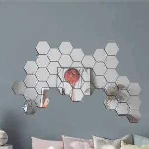 스티커거울 인테리어 아크릴 거울 16조각(육각) (WFK9RNV)