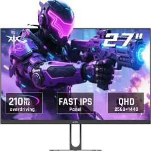 KTC 27인치 QHD 게이밍 모니터 2K 200Hz 최대 210Hz 1ms 고속 IPS 컴퓨터 HDR400 적응형 동기화 지원 1440P