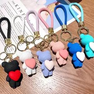 열쇠고리 가방 키링 차키 백팩 곰돌이 자동차 블랙 (WFK91EI)