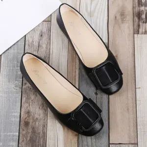 [하프클럽/]스퀘어 플랫슈즈 단화 신발 신발 여성 편한 스퀘어코