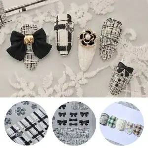 입체스티커 체크 트위드네일스티커 5D 도톰스티 (WFK9CYB)