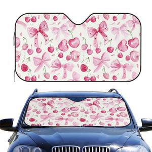 딜레인 자동차 앞유리 접이식 27 핑크 차량을 차단 커버 오토 선바이저 체리 보우 프로텍터 선쉐이드 자외선 유지합니다 51 시원하게