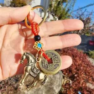 재물 열쇠고리 구리 키링 청동 돈엽전 WFGL8UN