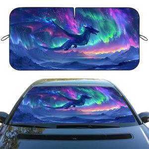 드래곤 윈드실드 액세서리용 세단 보렐리스 SUV 갤럭시 블루와 프로텍터 자외선 U200BS쉐이드 히트실드 윈드실드 멋진 선바이저 퍼플 차단 오로라 선쉐이드 자동차 트럭 앞유리