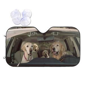 마리의 개가 자외선 트럭 SUV용 업그레이드 자동차 차단제 51인치 강화 선쉐이드 선쉐이드 27 5인치 앞유리 차단 오토 차단제