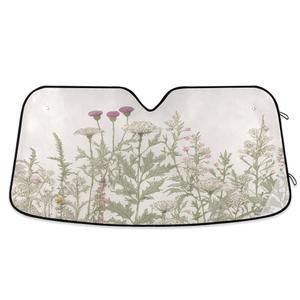 시과 빈티지 컬러풀 접이식 SUV 유지 인치 27 55 보호대 야생화 허브 트럭 전면 플로럴 냉각 선쉐이드 선바이저 차량 창문 윈드실드