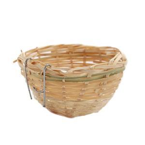 수동 짠 벌새 둥지 참새 미니 소형 소형 핀치 앉을 자리 대한 자연 새 오두막 외부 대나무 니트 새집