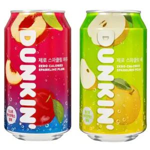 던킨 제로 스파클링 탄산음료 24개(배 12개 + 자두 12개)