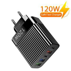 USB C 충전기 어댑터 120W 멀티 5포트 고속 PD 타입 QC 3.0 아이폰 15 샤오미 벽면