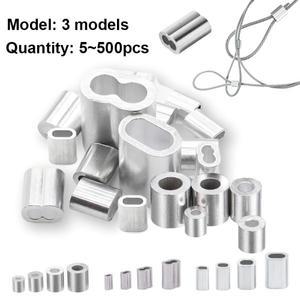 원형 단일 구멍 알루미늄 슬리브 척  클립  걸쇠 퀵 와이어 로프  5  10  500 개