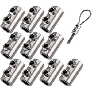 10피스 스틸 와이어 로프 케이블 클램프 2/3mm 금속 구리 클립 스테인레스 슬링 도구 좋은 고정 액세서리