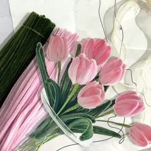 튤립 꽃다발 만들기 재료 준비물 학습 활동 수업 (WFK9F7O)