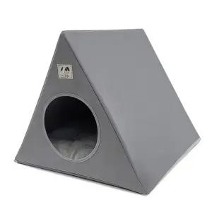 반려동물 삼각형 텐트하우스 그레이 고양이 강아지 실내 펫하우스 (WFK9TJ6)