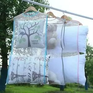 부피 큰 빨래 메쉬 건조망 옷걸이형 다용도 베개 인형 접이식 (WFK93D4)