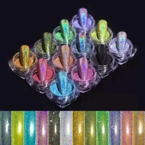 네일아트 자체발광 홀로그램 미러 파우더 12종 W9832DB