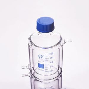 FAPE 더블 데크 원통형 싱글 넥 평저 플라스크 500ml GL45 mm 메자닌 재킷 반응기 병 시약병